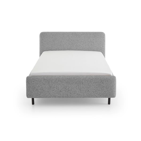 Šviesiai pilkos spalvos dvigulė lova audiniu dengta be grotelių 180x200 cm Primo – Meise Möbel-image-3