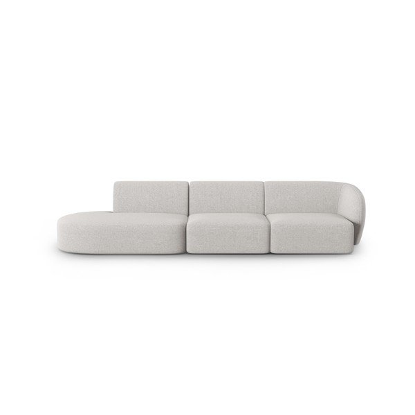 Šviesiai pilkos spalvos iš šenilinio audinio sofa su dešiniuoju kampu 311 cm Paolo – Milo Casa