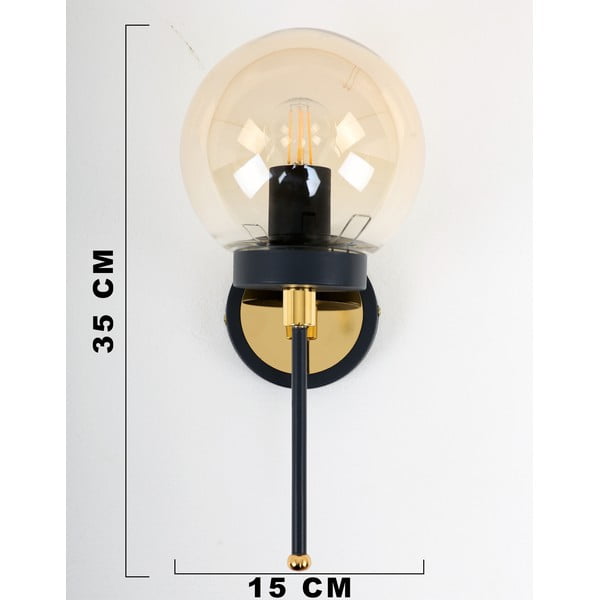 Sieninė lempa juodos spalvos/auksinės spalvos ø 15 cm Tokyo – Squid Lighting-image-3