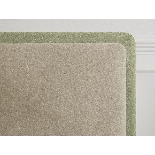 Smėlio spalvos iš audinio dvigulė lova audiniu dengta su lovos grotelėmis 180x200 cm Mara – Bobochic Paris-image-2