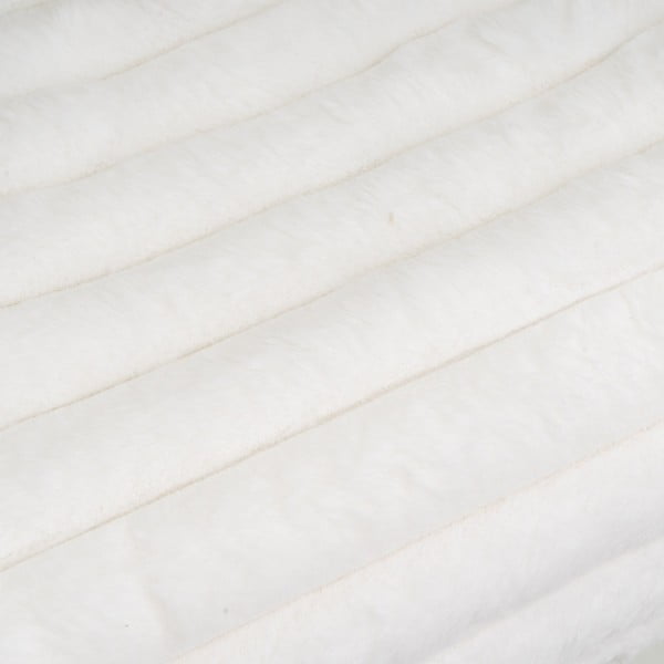 Baltos spalvos iš mikropliušo antklodė ir pledas 130x160 cm Fur Velvet – Casa Selección-image-2