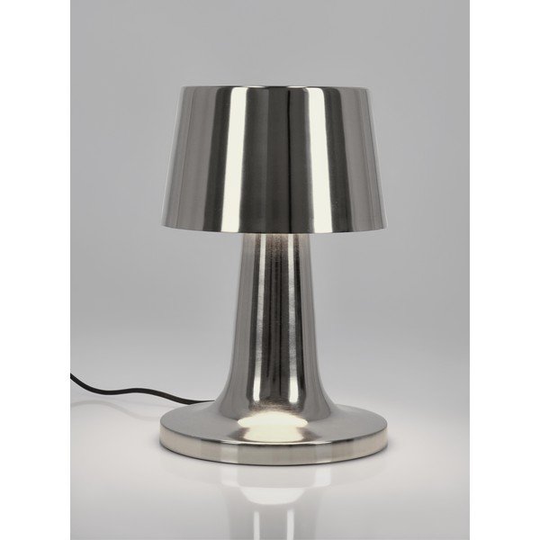 Sidabrinės spalvos iš metalo stalinis šviestuvas LED (aukštis 51 cm) su metaliniu gaubtu Turner – Bizzotto-image-1