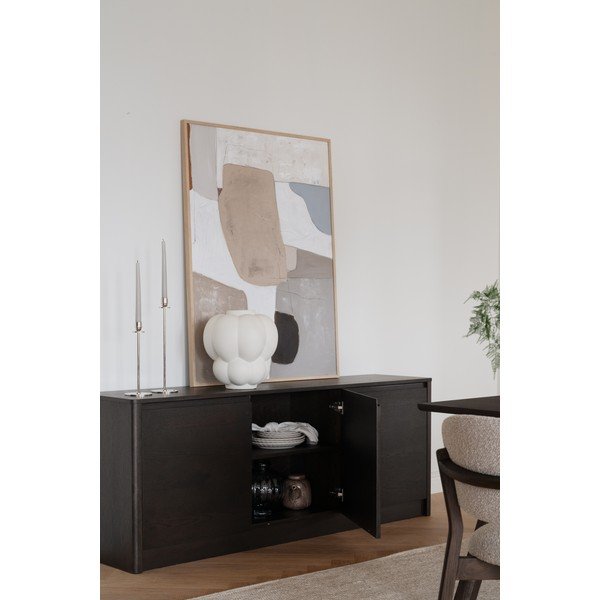 Tamsios natūralios spalvos šoninė spintelė iš ąžuolo 180x70x40 cm Melstone – Rowico-image-3