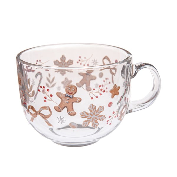 Iš stiklo  puodelis su Kalėdų motyvu 500 ml Gingerbread – Dakls
