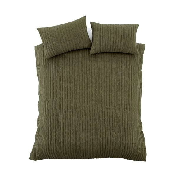 Viengulė patalynė khaki spalvos 135x200 cm Tamba Stripe – Pineapple Elephant-image-2