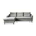 Šviesiai pilka aksominė kampinė sofa Miuform Stylish Tent, kairysis kampas