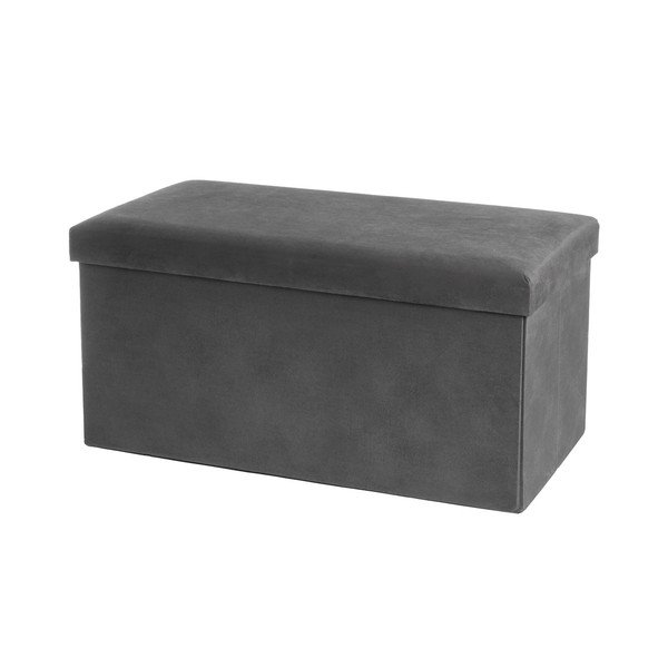 Iš velveto pufas tamsiai pilkos spalvos Estela – Casa Selección