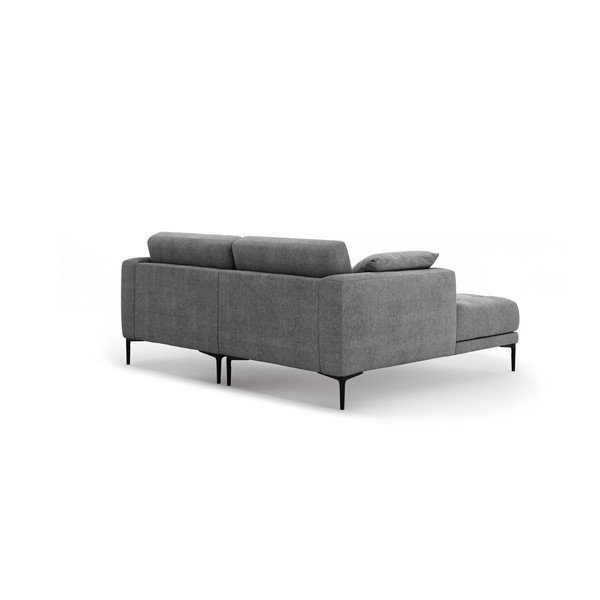 Pilkos spalvos kampinė sofa (su kairiuoju kampu/su gultu) Bemy – Micadoni -image-2