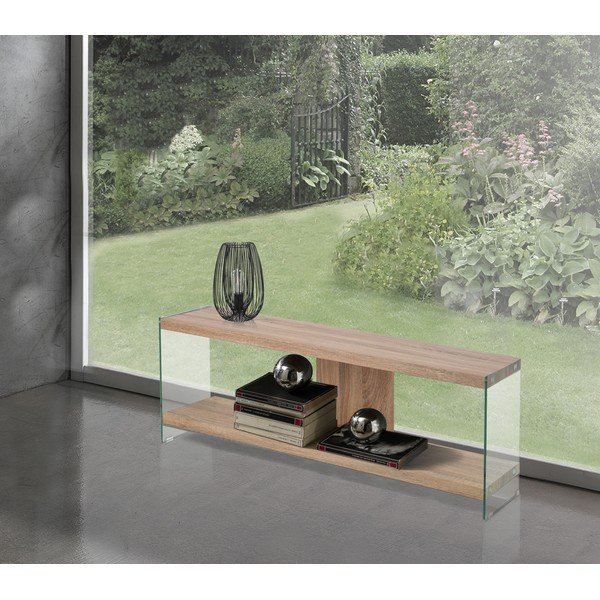 Natūralios spalvos iš stiklo TV spintelė 120x45x29,5 cm Nancy – Tomasucci-image-1