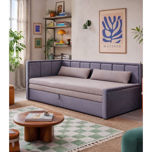 Rožinės spalvos iš šenilinio audinio sulankstoma/su sandėliavimo vieta sofa 214 cm Fulgeo – ELTAP-image-4
