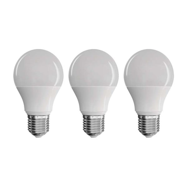 3 LED lempučių rinkinys EMOS Classic A60 Warm White, 8,5W E27