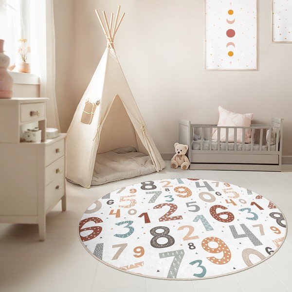 Skalbiamas vaikiškas žaidimų kilimas ø150 cm Happy Numbers – Mila Home-image-1