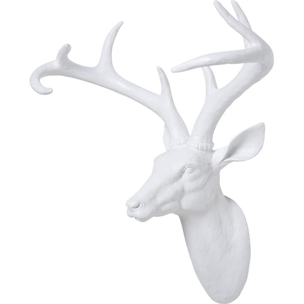Baltos spalvos dekoratyvinis elnio formos biustas Kare Design Deer, 40 x 45 cm-image-2