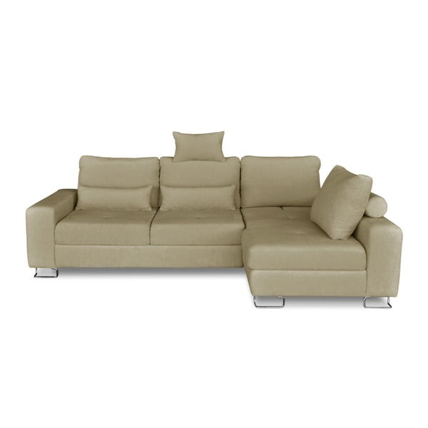Smėlio spalvos kampinė sofa-lova "Windsor & Co. Sofos "Alpha", dešinysis kampas
