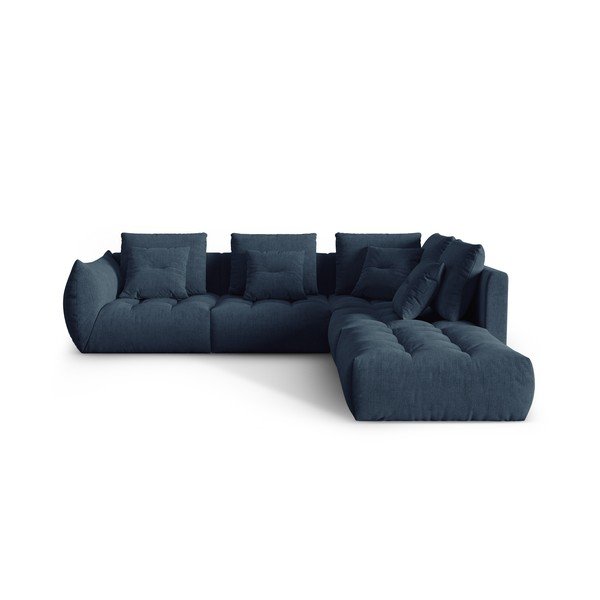 Kampinė sofa tamsiai mėlynos spalvos (su dešiniuoju kampu/„L“ formos) Bloom – Micadoni Home