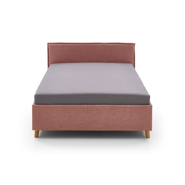 Rožinės spalvos iš audinio vaikiška lova su sandėliavimo vieta su lovos grotelėmis 120x200 cm Fun – Meise Möbel-image-3