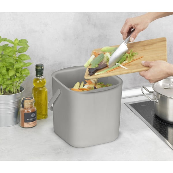 Šviesiai pilkos spalvos maisto atliekų šiukšliadėžė 3 l Conny – Wenko-image-2