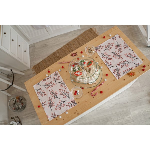 2 kalėdinių medžiaginių padėkliukų rinkinys 45x35 cm Rowan Berries - Butter Kings-image-1