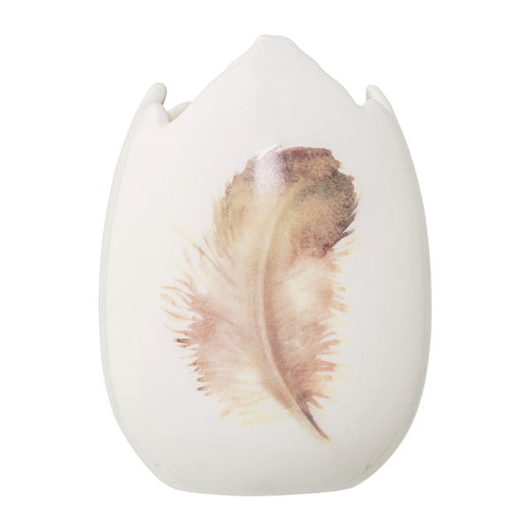 Kiaušinio formos akmens masės vaza Bloomingville Feather