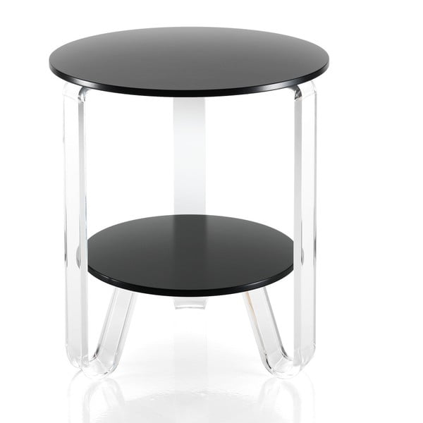 Tomasucci Poole juodas šoninis staliukas, ⌀ 48 cm