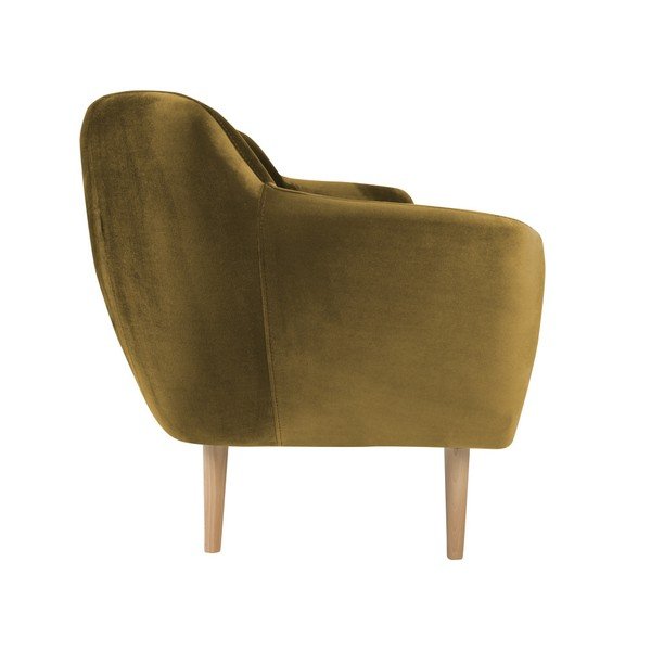 Garstyčių geltonos spalvos trijų vietų sofa Mazzini Sofas Benito-image-3