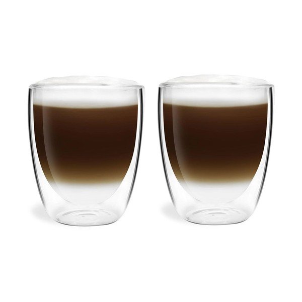 Iš stiklo puodeliai 2 vnt. su dviguba sienele/latte kavai 320 ml Amo – Vialli Design