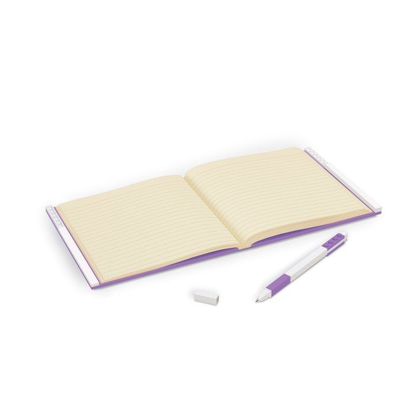 Violetinis kvadratinis sąsiuvinis su geliniu rašikliu LEGO®, 15,9 x 15,9 cm-image-1