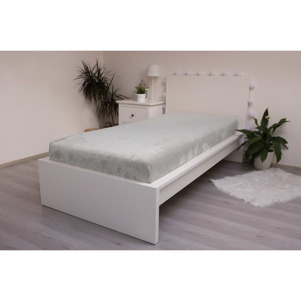 Paklodė pilkos spalvos iš mikropliušo su guma 180x200 cm – Jerry Fabrics-image-2