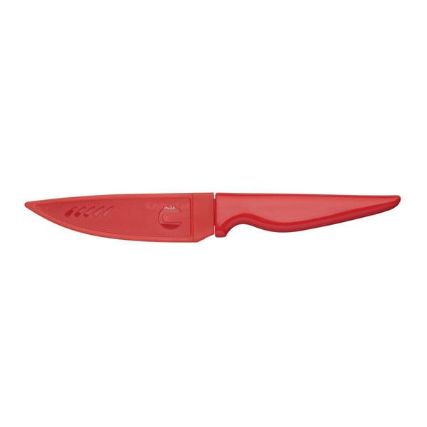 Raudonas daugiafunkcinis peilis "Kitchen Craft Clam", 10 cm
