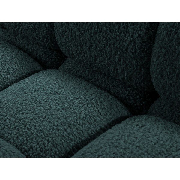 Smaragdinės spalvos modulinė kampinė sofa iš boucle (su dešiniuoju kampu/su gultu) – Micadoni -image-3