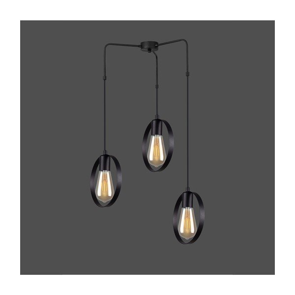 Juodas pakabinamas šviestuvas Squid Lighting Circle, aukštis 100 cm-image-1