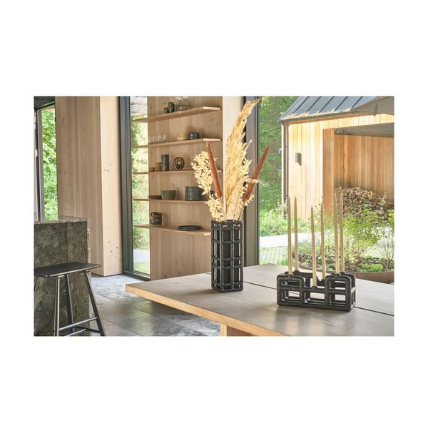 Iš polirezino rankų darbo vaza juodos spalvos (aukštis 30 cm) Lyst – Villa Collection-image-1
