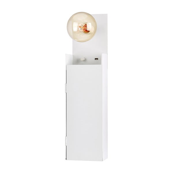 Baltas sieninis šviestuvas su spintele Markslöjd Combo