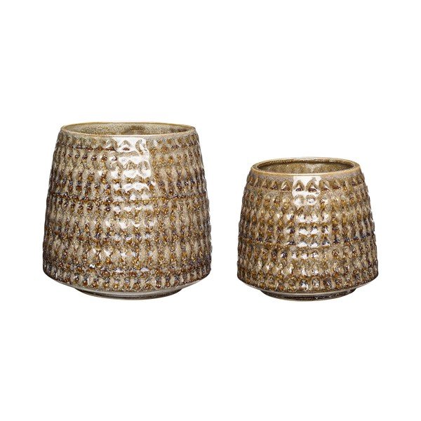 Iš keramikos rankų darbo gėlių vazonų dangteliai 2 vnt. ø 18 cm Capri – Hübsch