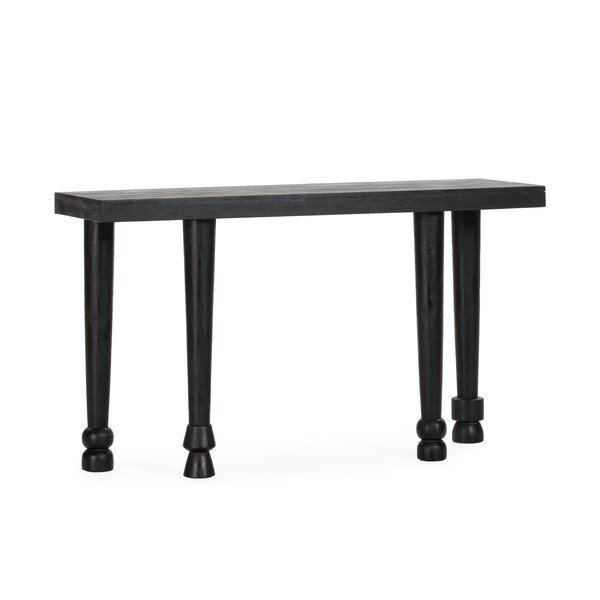 Juodos spalvos iš mango masyvo konsolinis staliukas 40x130 cm Inaya – MOME-image-2