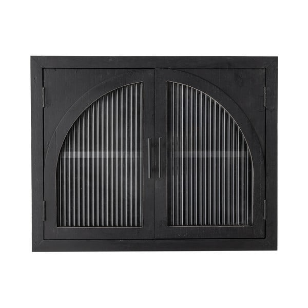Iš kėnio masyvo pakabinama vitrina juodos spalvos 62x49x23 cm Lario – Bloomingville
