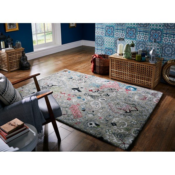 Pilkas rankomis austas kilimas "Flair Rugs Persian Fusion", 120 x 170 cm-image-3