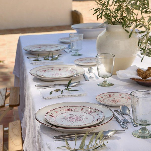 Raudonos spalvos/baltos spalvos desertinė iš akmens masės lėkštė ø 17 cm Vila – Costa Nova-image-3