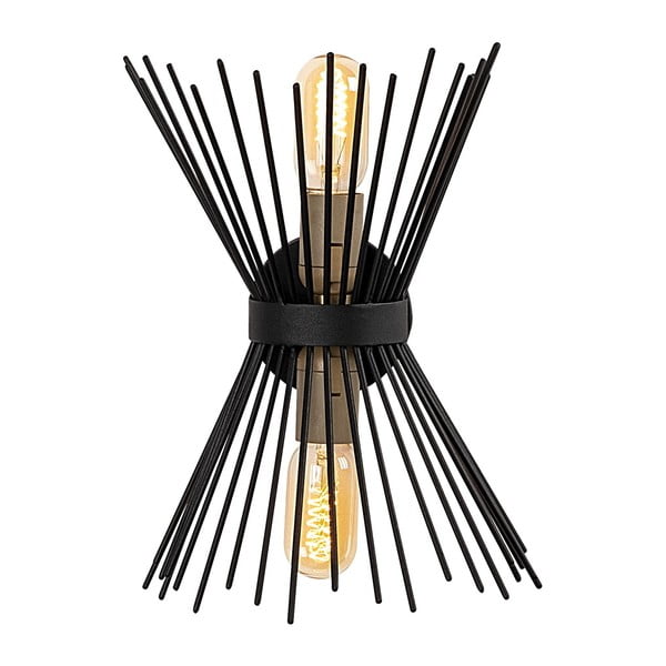 Juodos spalvos sieninė lempa Kirpi – Opviq lights-image-4