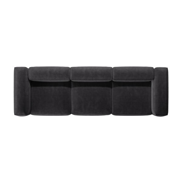 Tamsiai pilkos spalvos iš kordinio velveto sofa 364 cm Bergamo – Cosmopolitan Design-image-3