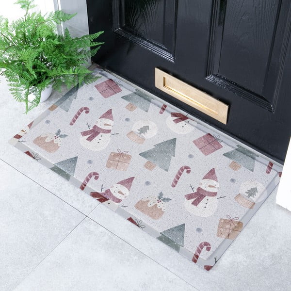 Grindų kilimėlis su Kalėdų motyvu 40x70 cm Snowman – Artsy Doormats-image-1