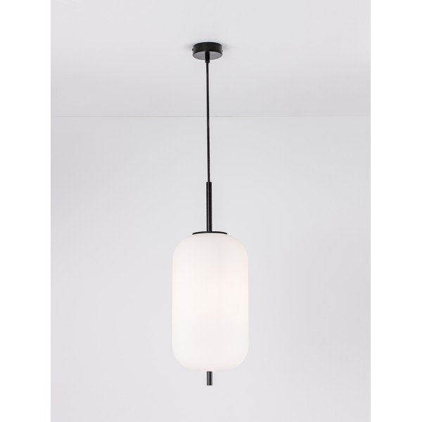 Baltos spalvos/juodos spalvos iš stiklo kabantis šviestuvas ø 22 cm Lato – Nova Luce-image-2