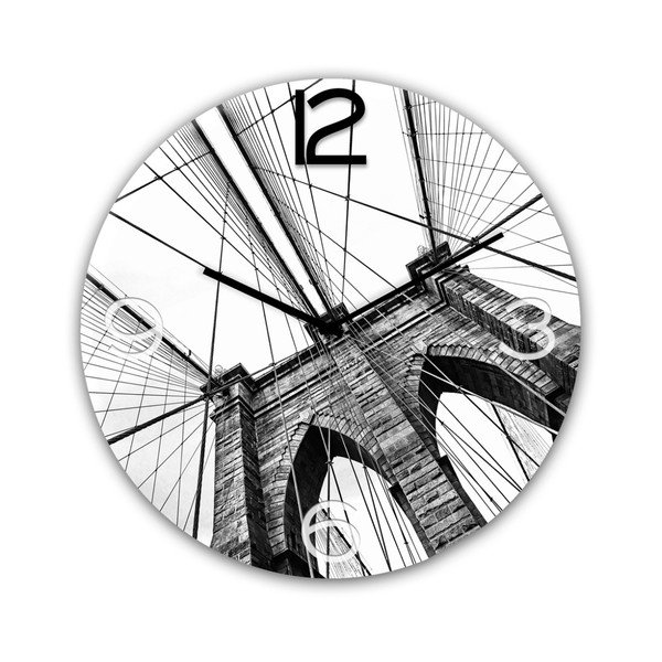 Sieninis laikrodis Styler Glassclock Brooklyn, ⌀ 30 cm