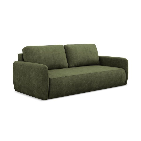 Žalios spalvos iš šenilinio audinio sulankstoma/su sandėliavimo vieta sofa 218 cm Lilo – Makamii-image-3