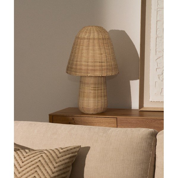 Natūralios spalvos iš rotango stalinis šviestuvas (aukštis 65 cm) Neuda – Kave Home-image-3