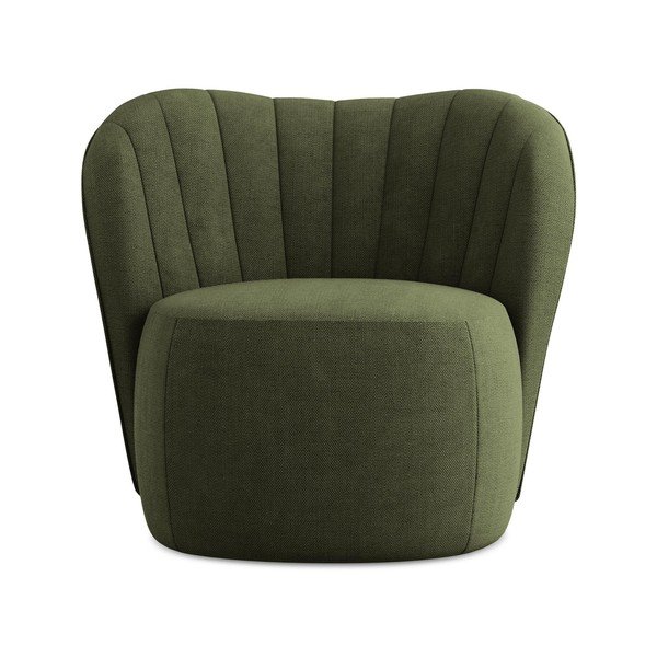 Žalios spalvos krėslas iš šenilinio audinio Keloa – Makamii-image-1