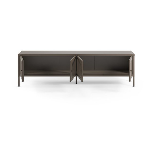 Pilkos spalvos iš metalo TV spintelė 160x50x35 cm Fayna – Marckeric-image-3
