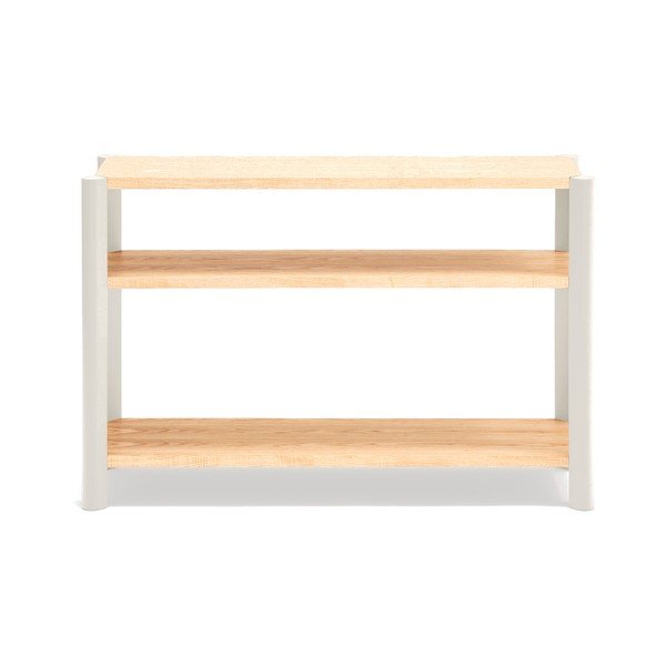 Kreminės spalvos/šviesios natūralios spalvos pastatoma lentyna iš ąžuolo 126x84x43 cm Bona – Teulat