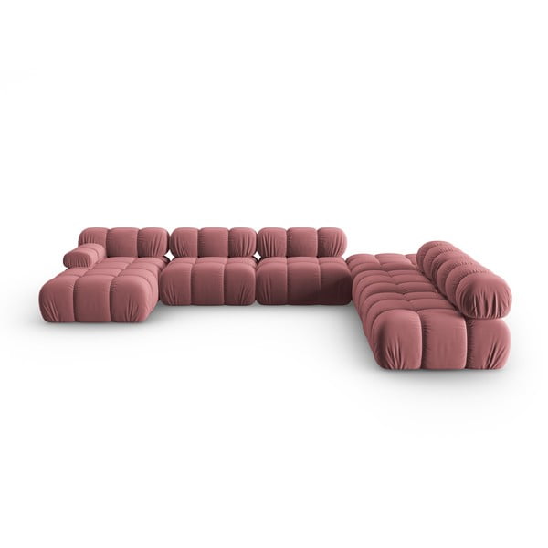 Sofa rožinės spalvos iš velveto 379 cm Bellis – Micadoni Home