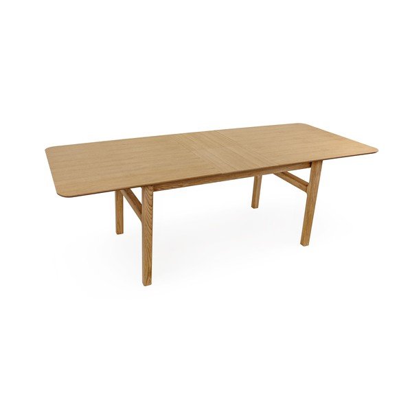 Prailginamas valgomojo stalas su papildomu stalviršiu iš ąžuolo 90x180 cm Curved – Woodman-image-4